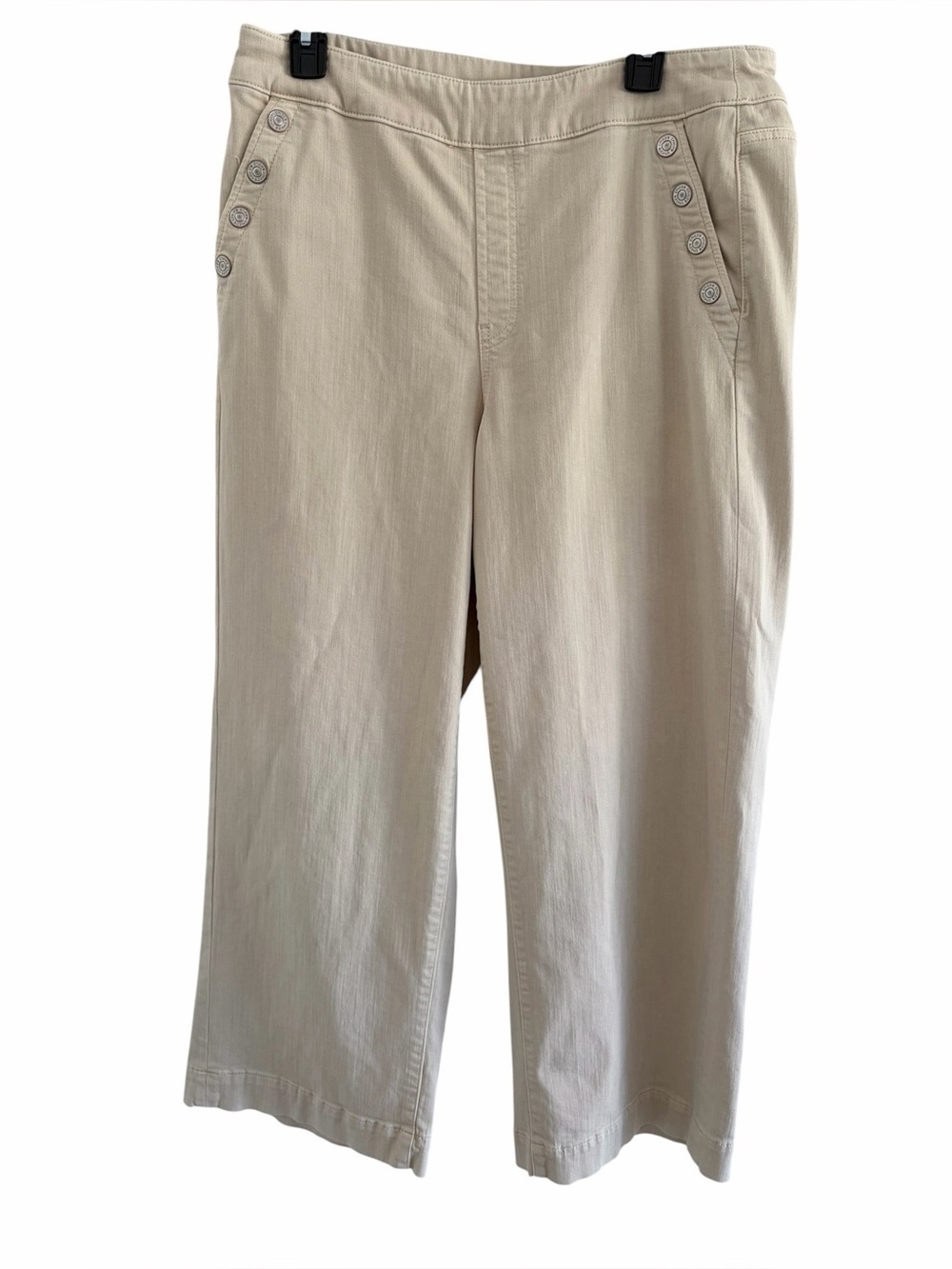 NWOT Chicos high waist wide leg crop jean light tan